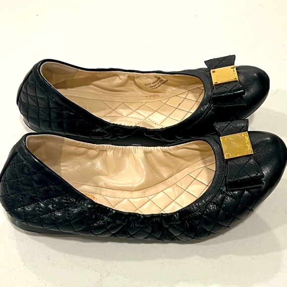 Cole Haan Black Flats with Gold Bow! - Picture 4 of 6